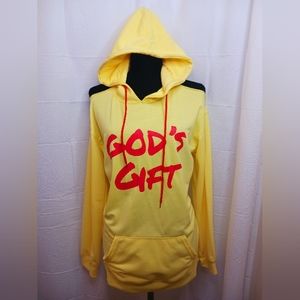 YELLOW Cut-Out Shoulders Hoodie